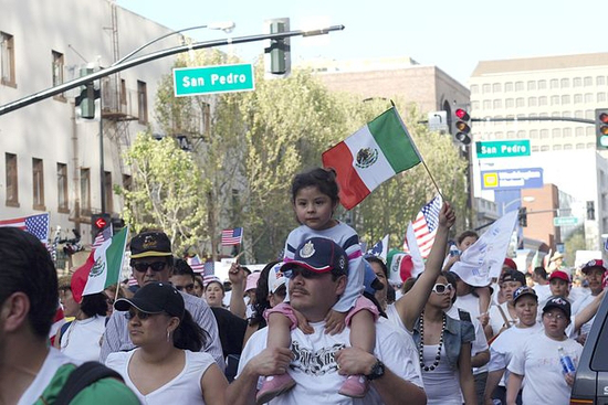 Chicanas/os march in Northern California's largest city, San Jose in 2006. May Day March