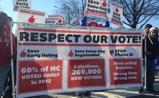 NC voting suppression protest