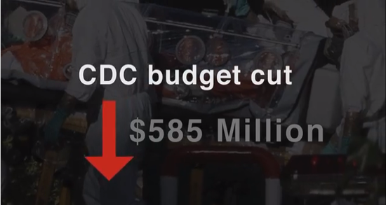 Screenshot of Agenda Project ad showing CDC budget cuts.