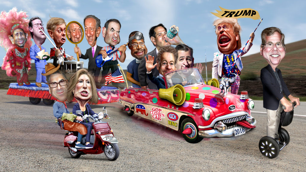 GOP Republican Clown Cart presidential election Republican primary