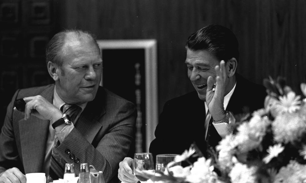 Gerald Ford and Ronald Reagan in 1974.